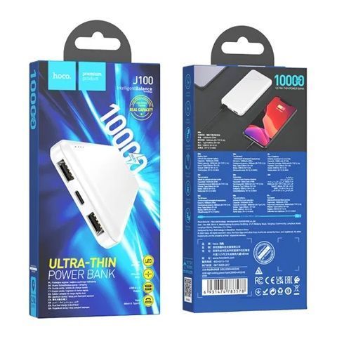 Зовнішній акумулятор HOCO J100 High-ranking power bank(10000mAh) White 216-00132 фото