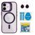 Чохол TPU+PC+Metal Stand Case with MagSafe and Camera Lenses для iPhone 16 Dark Purple 214-03724 фото