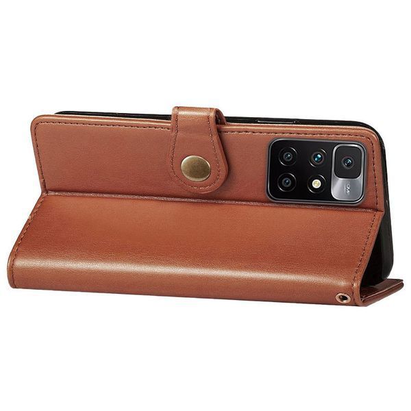 Кожаный чехол-книжка GETMAN Gallant (PU) для Xiaomi Redmi 10 Brown 777-06500 фото