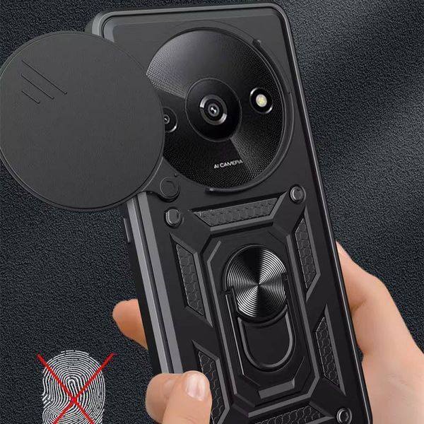 Ударопрочный чехол Camshield Serge Ring для Xiaomi Redmi A3 / A3x Black 777-04383 фото