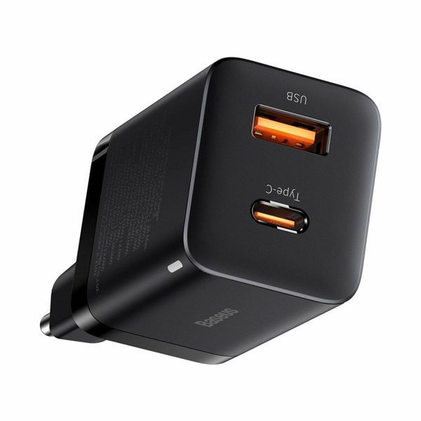 Мережевий зарядний пристрій Baseus Super Si Pro Quick Charger C+U 30W EU Black 656-01309 фото