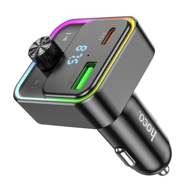 АЗУ с FM-модулятором HOCO E81 Fantasy PD30W+QC3.0 car BT FM transmitter Black 6942007612296 фото