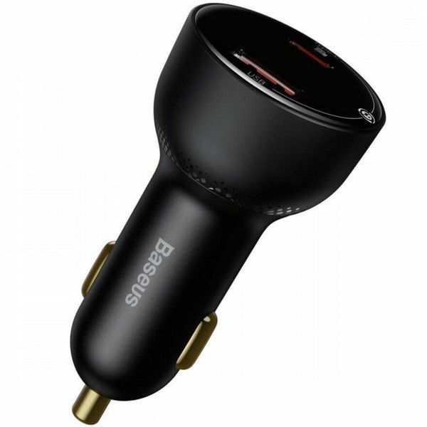 Автомобільний зарядний пристрій Baseus Superme Digital Display PPS Dual Quick Charger Car Charger 100 W Black 656-00553 фото