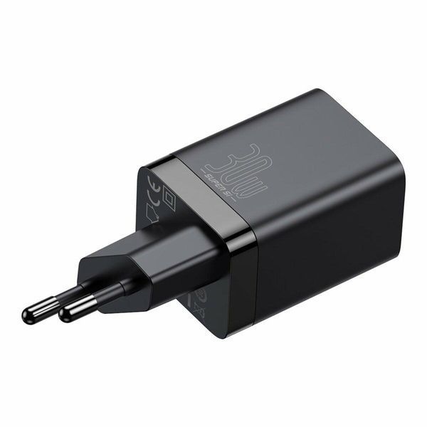 Мережевий зарядний пристрій Baseus Super Si Pro Quick Charger C+U 30W EU Black 656-01309 фото