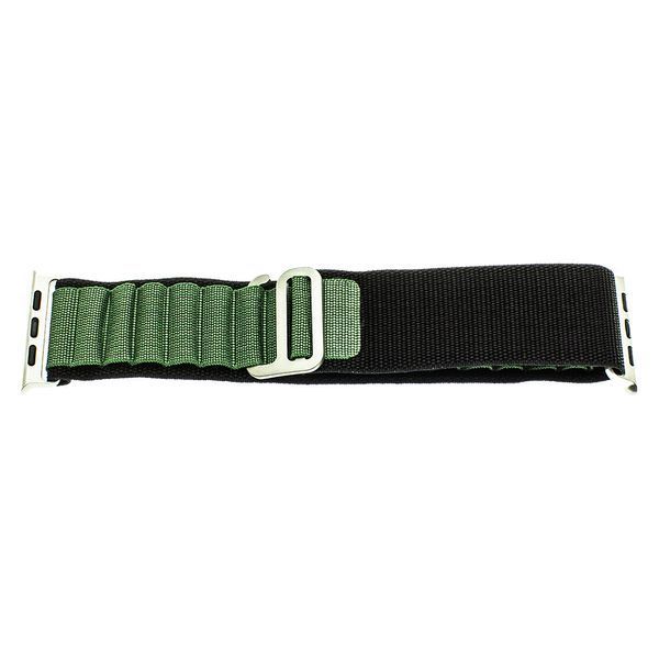 Тканинний ремінець Alpine Loop для Apple Watch 42/44/45/49 mm Black Army-green 212-00540 фото
