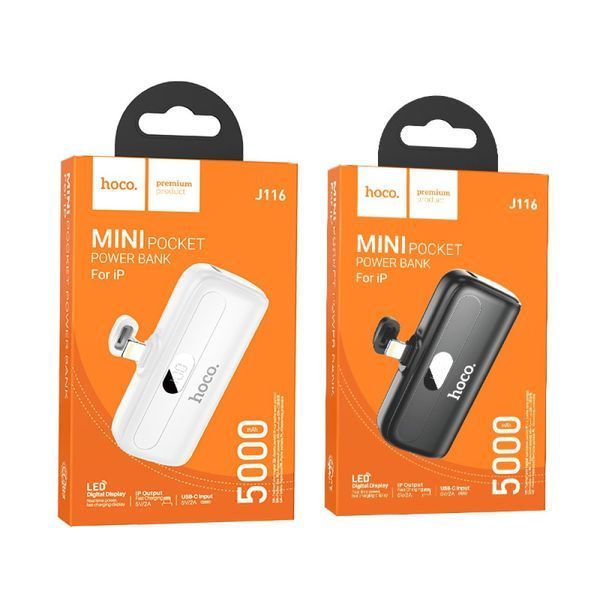 Портативний акумулятор Hoco J116 Cool 5000mAh Lightning Чорний 216-00065 фото