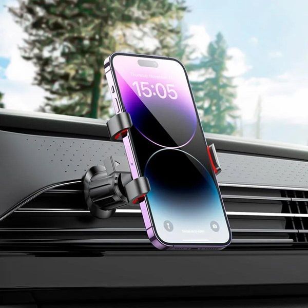 Тримач для мобільного HOCO H21 Dragon automatic clamp car holder(air outlet) Red Black 656-00495 фото