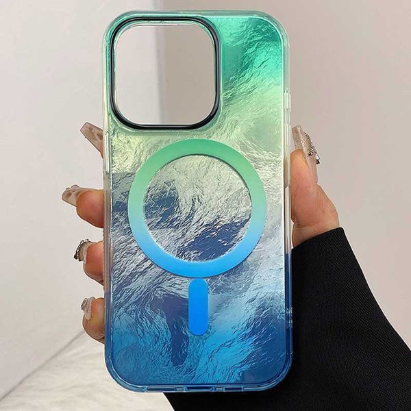 Чехол TPU Shiny Mountain (MagFit) для Apple iPhone 13 Pro Max (6.7") Green / Blue 555-02918 фото