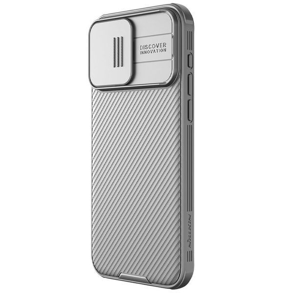 Карбонова накладка Nillkin CamShield Pro для Apple iPhone 15 Pro (6.1") Titanium Gray 777-08131 фото