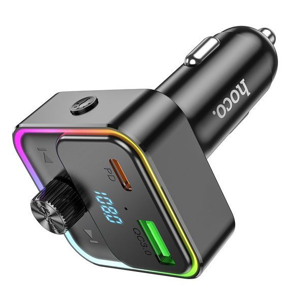 АЗУ с FM-модулятором HOCO E81 Fantasy PD30W+QC3.0 car BT FM transmitter Black 6942007612296 фото