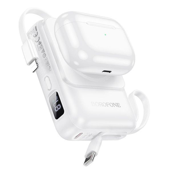 Power Bank Borofone BJ59 Refined 22.5W+PD20W with magnetic cable 10000mAh Белый 656-01430 фото