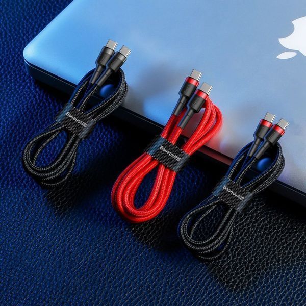 Кабель Baseus Cafule Flash Charging Type-C to Type-C PD 2.0 100W (2m) Red/Black CATKLF-AL91 фото