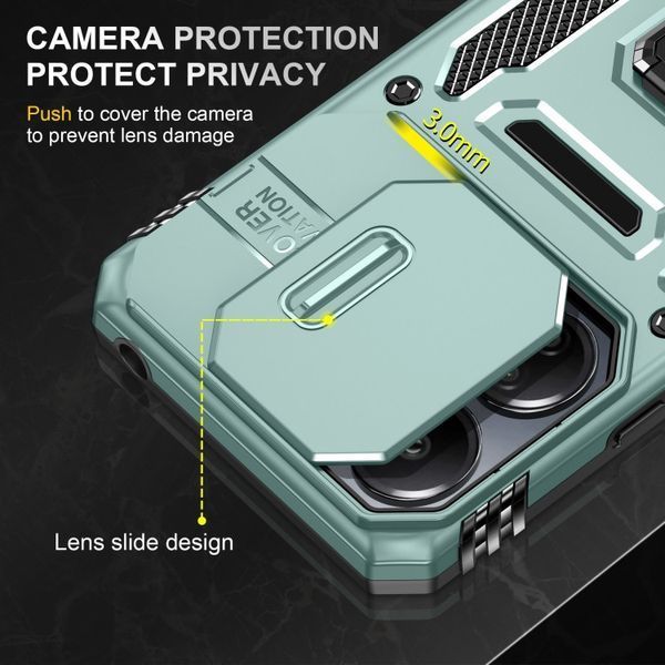 Ударопрочный чехол Camshield Army Ring для Xiaomi Poco X6 / Note 13 Pro 5G Light Green 777-04984 фото