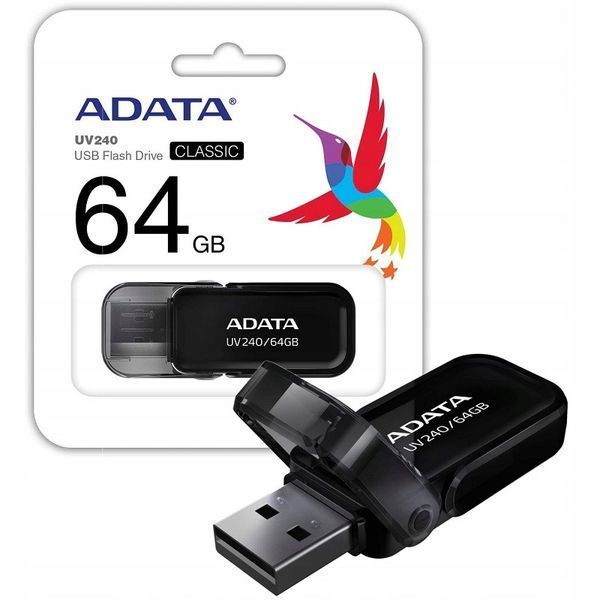 Флеш-накопичувач ADATA USB 2.0 AUV 240 64Gb Black AUV240-64G-RBK фото