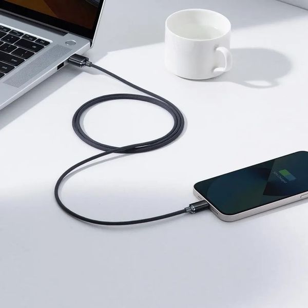 Кабель Baseus Crystal Shine Series Fast Charging Data Cable USB to iP 2.4A 1.2m Black CAJY000001 фото