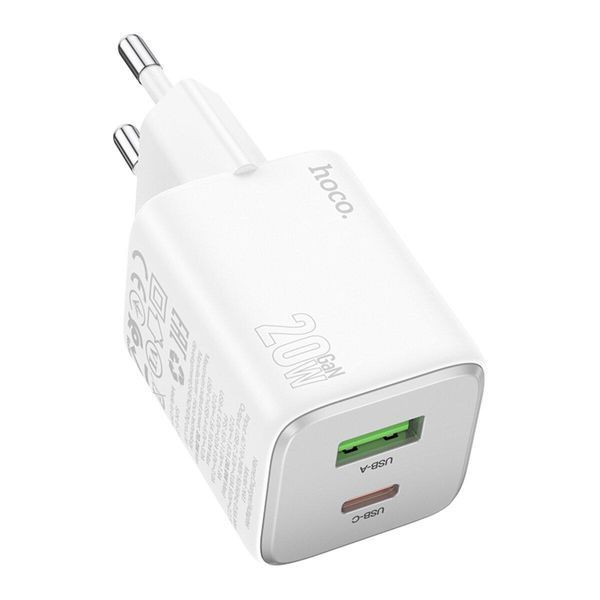 Мережевий зарядний пристрій HOCO N41 Almighty PD20W+QC3.0 charger White 656-01374 фото
