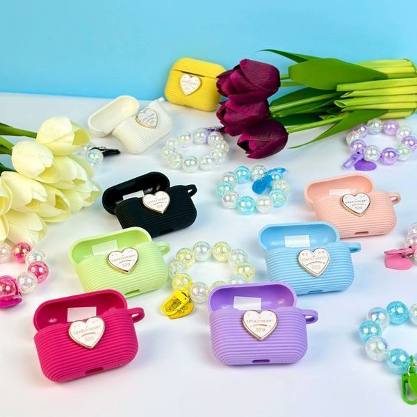 Силиконовый чехол Silicone case Lovely Heart для наушников AirPods Pro Green 203-00469 фото
