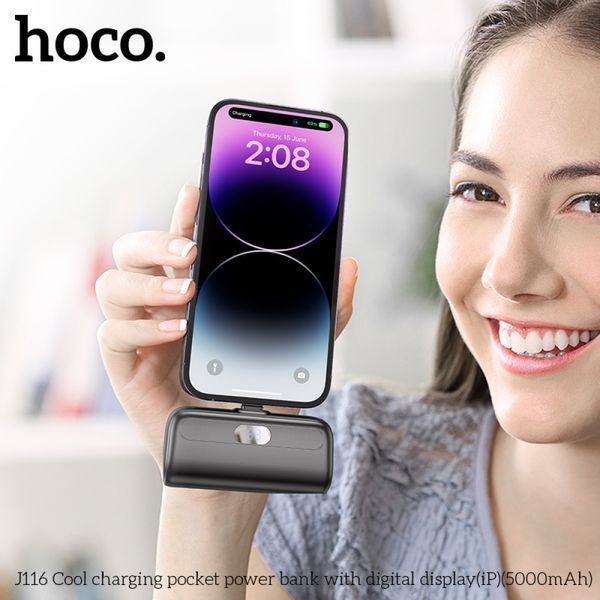 Портативний акумулятор Hoco J116 Cool 5000mAh Lightning Чорний 216-00065 фото