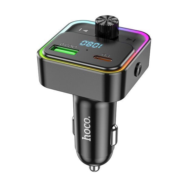 АЗУ с FM-модулятором HOCO E81 Fantasy PD30W+QC3.0 car BT FM transmitter Black 6942007612296 фото