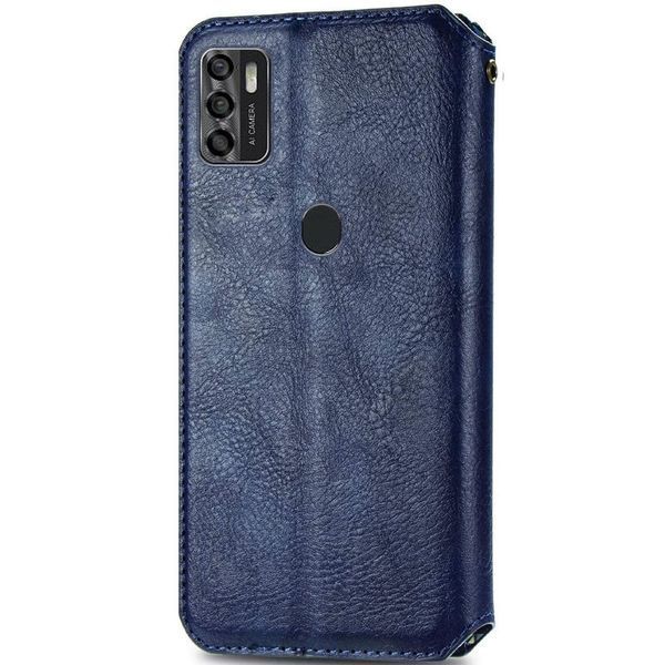 Кожаный чехол-книжка GETMAN Cubic для ZTE Blade A7s (2020) Синий 555-01923 фото
