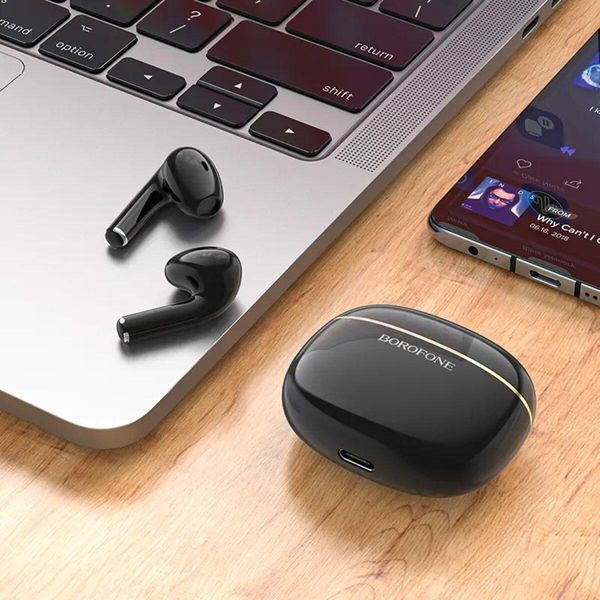 Наушники BOROFONE BW30 Cheerful true wireless BT headset Bright Black 656-00886 фото