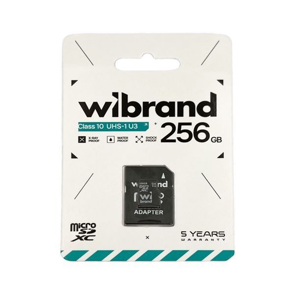 Карта пам'яті microSDXC (UHS-1 U3) Wibrand 256Gb class 10 (adapter SD) WICDHU3/256GB-A фото