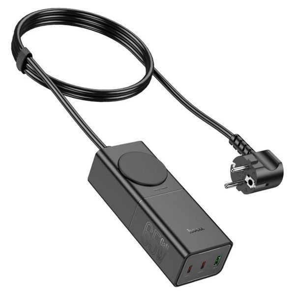 Сетевое зарядное устройство для HOCO NS4 Sharp PD65W(2C1A) desktop socket(EU/GER) Black 656-03200 фото