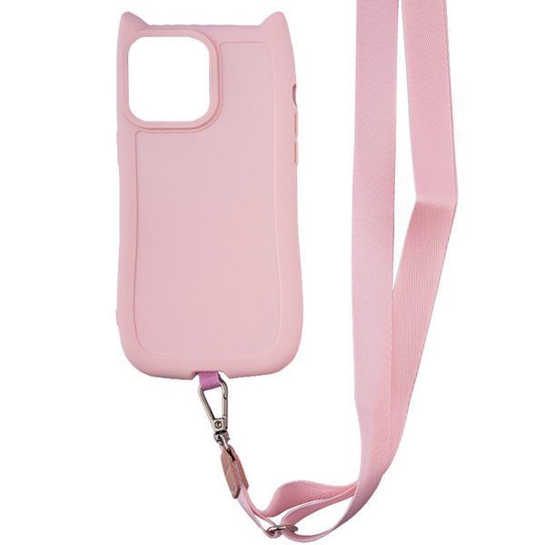 Чохол з шнурком GETMAN Cat with straps для iPhone 15 Pro (6.1") Pink 555-00403 фото