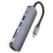 USB-хаб HOCO HB28 Type-C multi-function converter(HDTV+USB3.0+USB2.0+SD+TF+PD) Metal Gray 6931474769336 фото 2