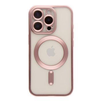 Чехол TPU Metallic Chrome Full Camera with Magsafe для iPhone 16 Pro Rose 214-02949 фото