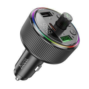 АЗП з FM-модулятором HOCO E82 Guerrero PD30W+QC3.0 car BT FM transmitter Black 6942007620642 фото