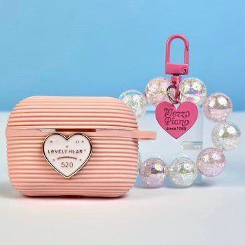 Силіконовий чохол Silicone case Lovely Heart для навушників AirPods Pro Pink 203-00470 фото