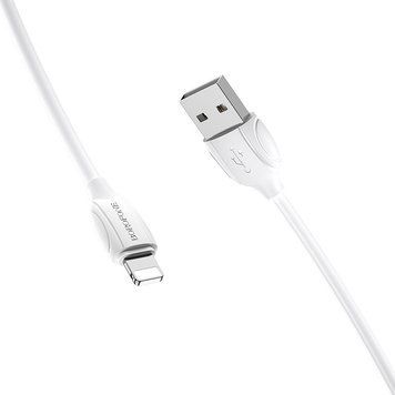 Кабель BOROFONE BX19 USB to iP 2.4A, 1m, PVC, TPE connectors, White 6931474701763 фото