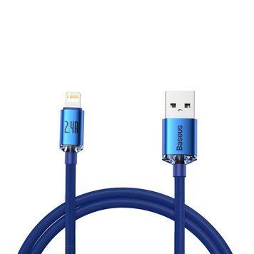 Кабель Baseus Crystal Shine Series Fast Charging Data Cable USB to iP 2.4A 1.2m Blue CAJY000003 фото