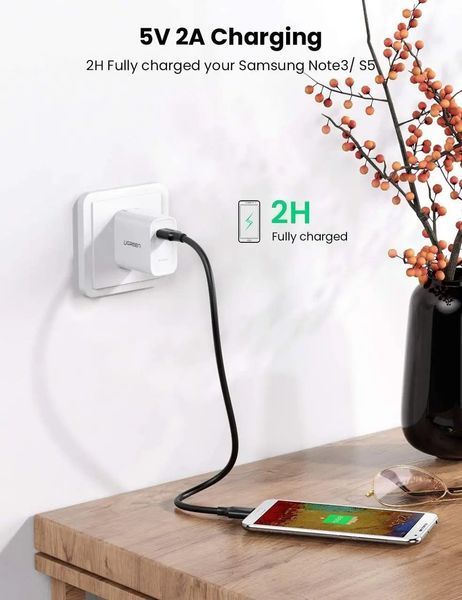 Кабель UGREEN US130 USB 3.0 A Male to Micro USB 3.0 Male Cable 0.5m (Black)(UGR-10840) UGR-10840 фото