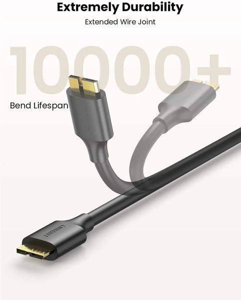 Кабель UGREEN US130 USB 3.0 A Male to Micro USB 3.0 Male Cable 0.5m (Black)(UGR-10840) UGR-10840 фото