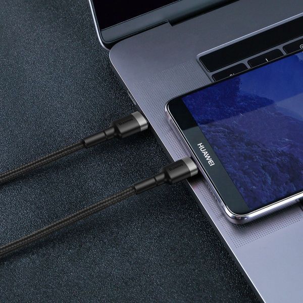 Кабель Baseus Cafule Flash Charging Type-C to Type-C PD 2.0 100W (2m) Gray/Black CATKLF-ALG1 фото