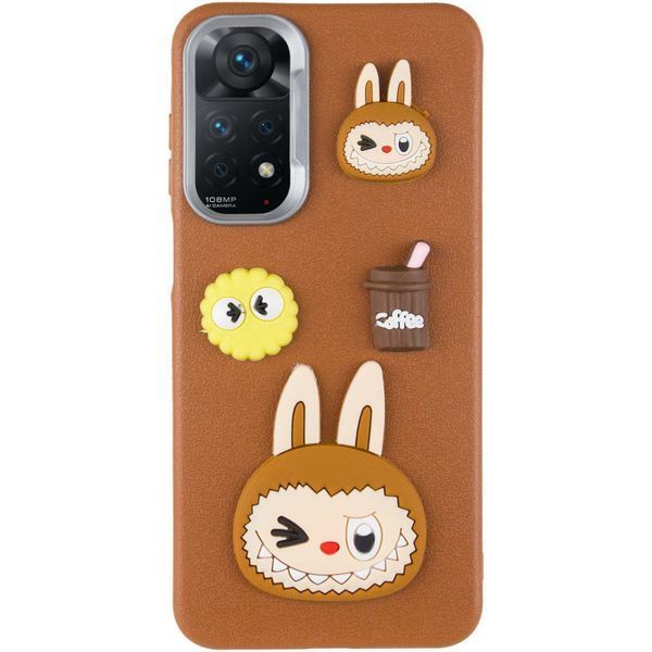 Чехол TPU Leather Toys для Xiaomi Redmi Note 11 Pro 4G/5G / 12 Pro 4G Labubu / Brown 555-00877 фото