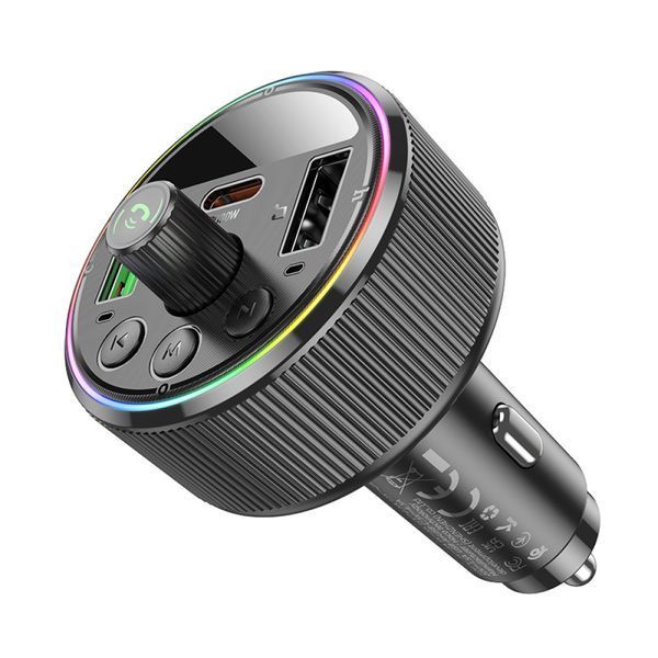 АЗУ с FM-модулятором HOCO E82 Guerrero PD30W+QC3.0 car BT FM transmitter Black 6942007620642 фото