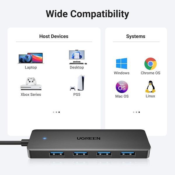 USB-хаб UGREEN 4-Port USB 3.0 Hub 1m UGR-35574 фото