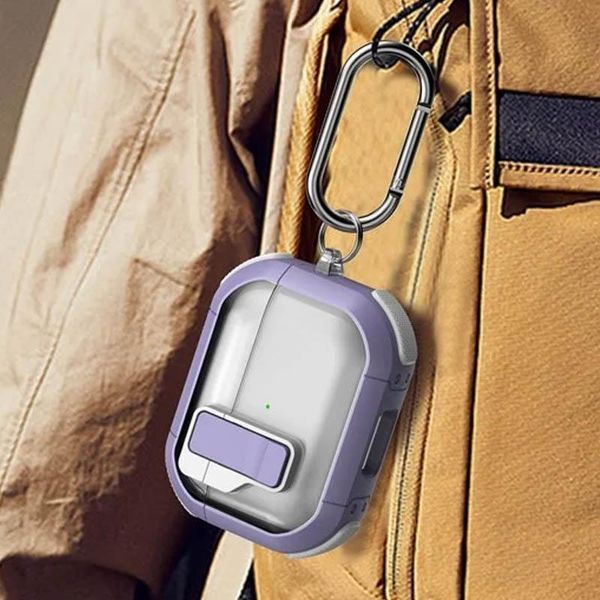 Футляр противоударный Locking Button для наушников Airpods Pro Light Purple 203-00421 фото