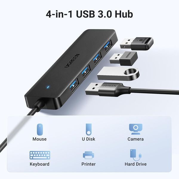 USB-хаб UGREEN 4-Port USB 3.0 Hub 1m UGR-35574 фото