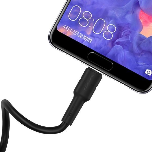 Кабель BOROFONE BX30 USB to Type-C, 3A, 1m, silicone, TPE connectors, Black 6931474706928 фото