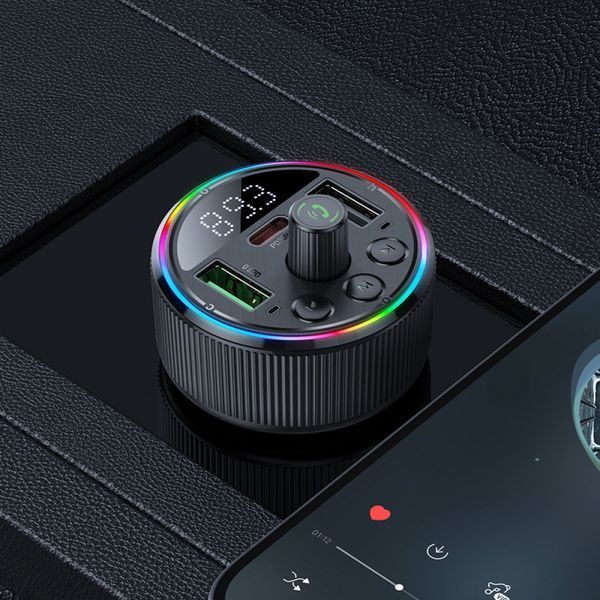 АЗУ с FM-модулятором HOCO E82 Guerrero PD30W+QC3.0 car BT FM transmitter Black 6942007620642 фото