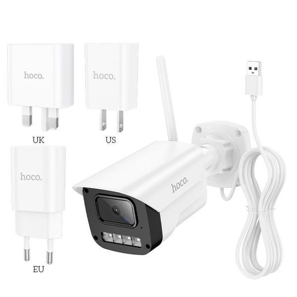 IP-камера відеоспостереження HOCO D4 FHD, ІЧ, Wi-Fi White 666-02259 фото