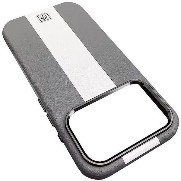 Кожаный чехол Rally with MagSafe для Apple iPhone 17 Pro Max (6.9") Grey / White 777-08076 фото