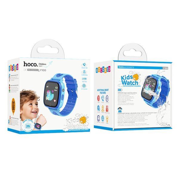 Детские cмарт-часы Hoco Y100 children watch with call function Blue 656-02073 фото