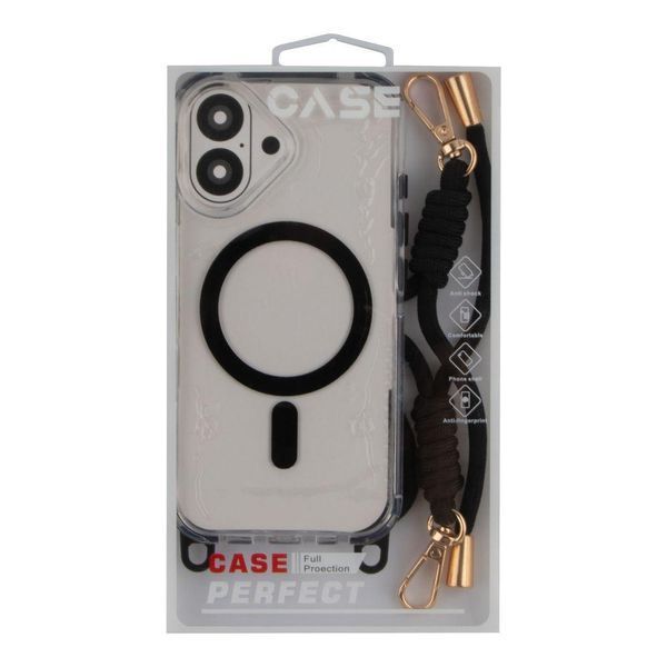 Чехол TPU+PC LanyardCase with MagSafe для iPhone 16 Black 214-03186 фото