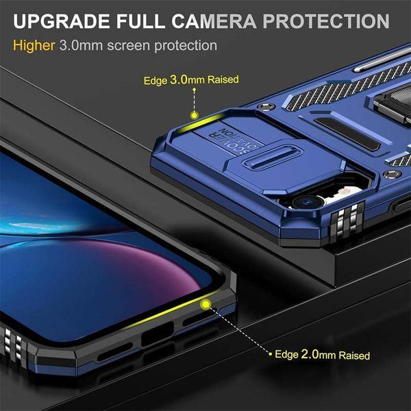 Ударостійкий чохол Camshield Army Ring для Apple iPhone XR (6.1") Navy Blue 777-05035 фото