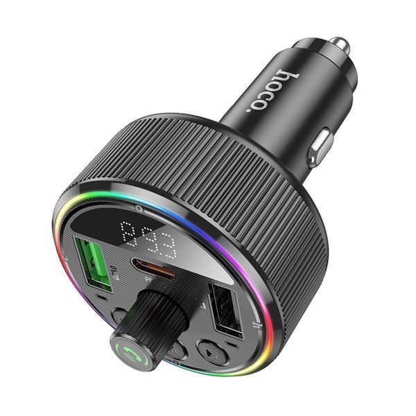 АЗУ с FM-модулятором HOCO E82 Guerrero PD30W+QC3.0 car BT FM transmitter Black 6942007620642 фото